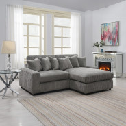LV01882 Tavia Reversible Sectional Sofa W/6 Pillows by Acme Furniture