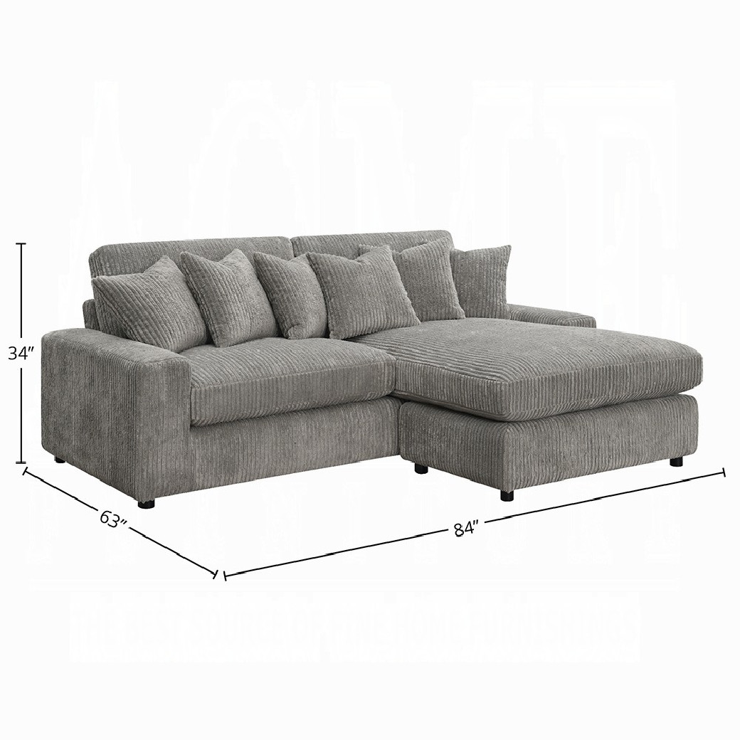 LV01882 Tavia Reversible Sectional Sofa W/6 Pillows by Acme Furniture
