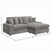 LV01882 Tavia Reversible Sectional Sofa W/6 Pillows by Acme Furniture
