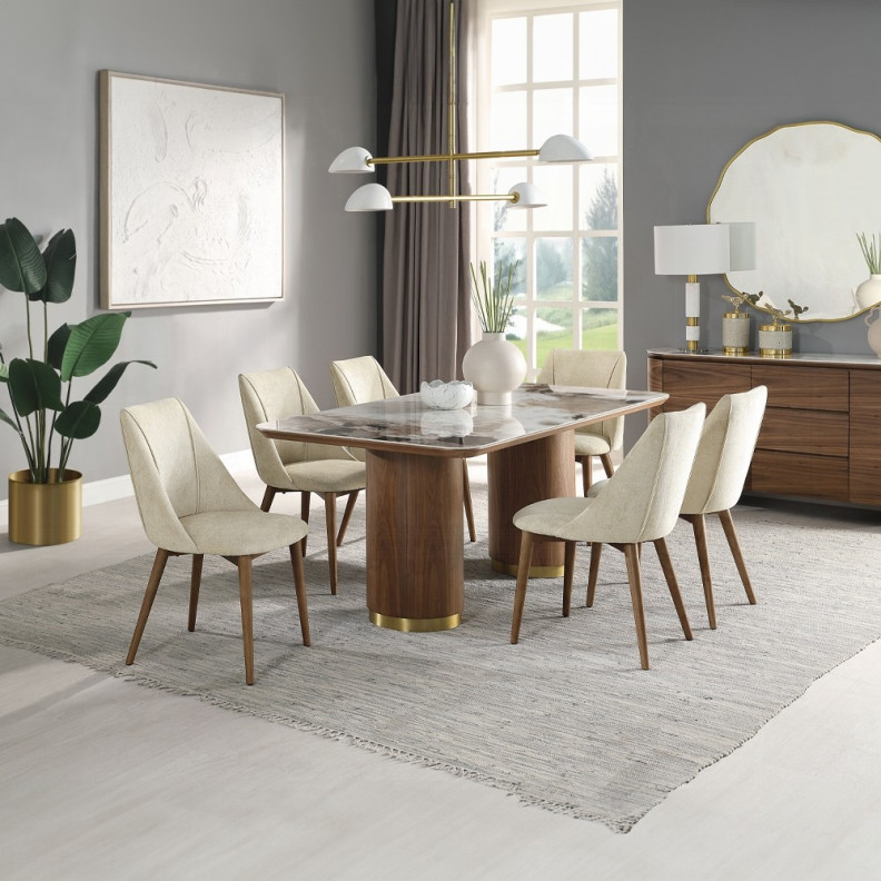 DN03145 7PC Willene Dining Table W/Ceramic Top by Acme Furniture