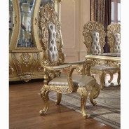 DN01482 7PC Dining Set Victorian Style Gold Finish Cabriole Collection By Acme Furniture