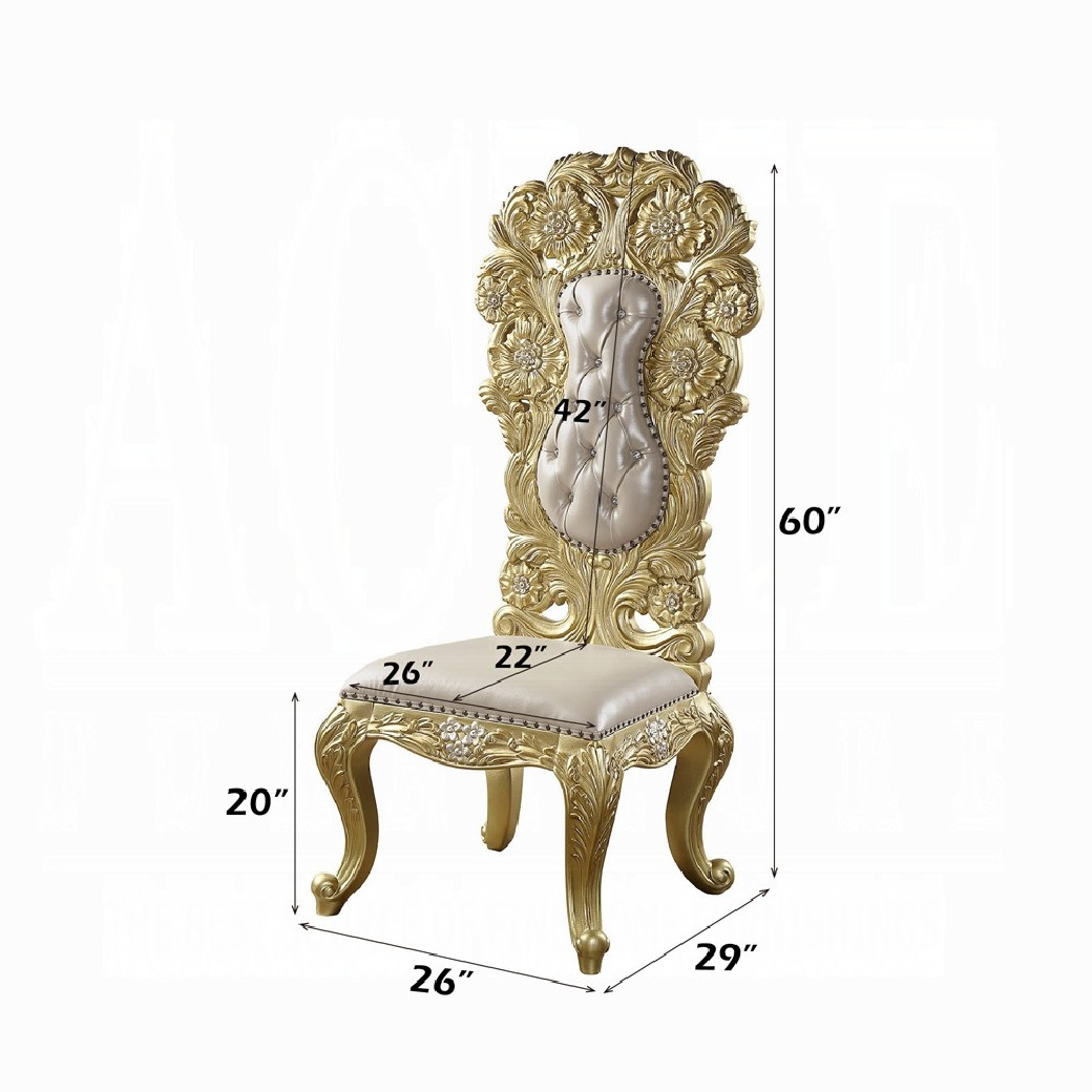 DN01482 7PC Dining Set Victorian Style Gold Finish Cabriole Collection By Acme Furniture