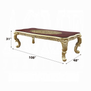 DN01482 7PC Dining Set Victorian Style Gold Finish Cabriole Collection By Acme Furniture