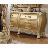 DN01482 7PC Dining Set Victorian Style Gold Finish Cabriole Collection By Acme Furniture