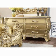 BD01463EK EK Bed Victorian Style Gold Finish Cabriole Collection by Acme Furniture