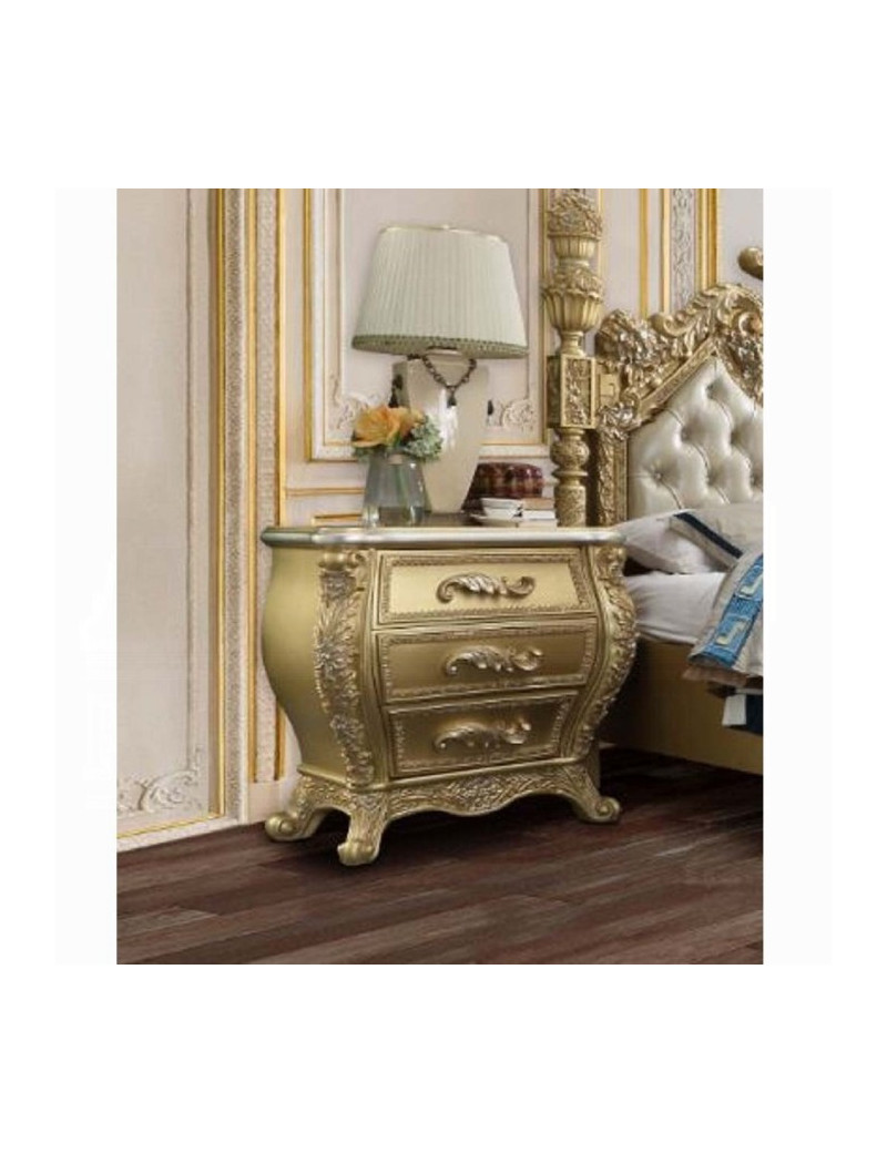 BD01463EK EK Bed Victorian Style Gold Finish Cabriole Collection by Acme Furniture