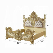 BD01463EK EK Bed Victorian Style Gold Finish Cabriole Collection by Acme Furniture
