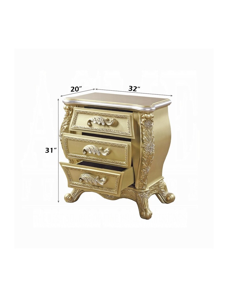 BD01463EK EK Bed Victorian Style Gold Finish Cabriole Collection by Acme Furniture