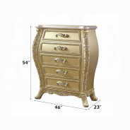 BD01463EK EK Bed Victorian Style Gold Finish Cabriole Collection by Acme Furniture