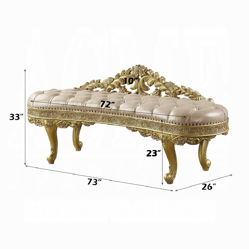 BD01463EK EK Bed Victorian Style Gold Finish Cabriole Collection by Acme Furniture