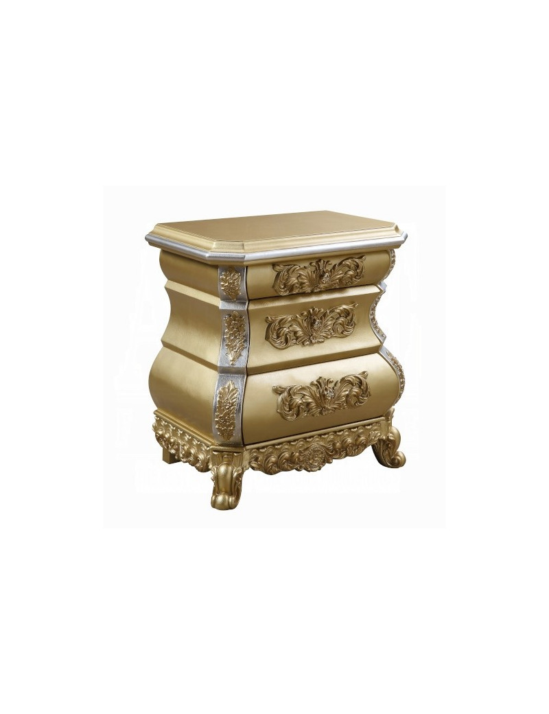 BD00451EK EK Bed Gold Finish Victorian Style Seville Collection By Acme Furniture
