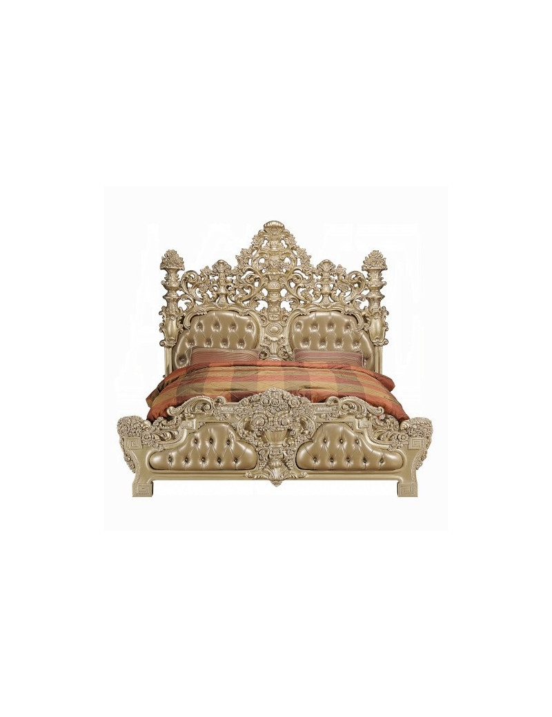 BD00451EK EK Bed Gold Finish Victorian Style Seville Collection By Acme Furniture