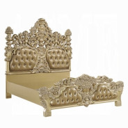 BD00451EK EK Bed Gold Finish Victorian Style Seville Collection By Acme Furniture