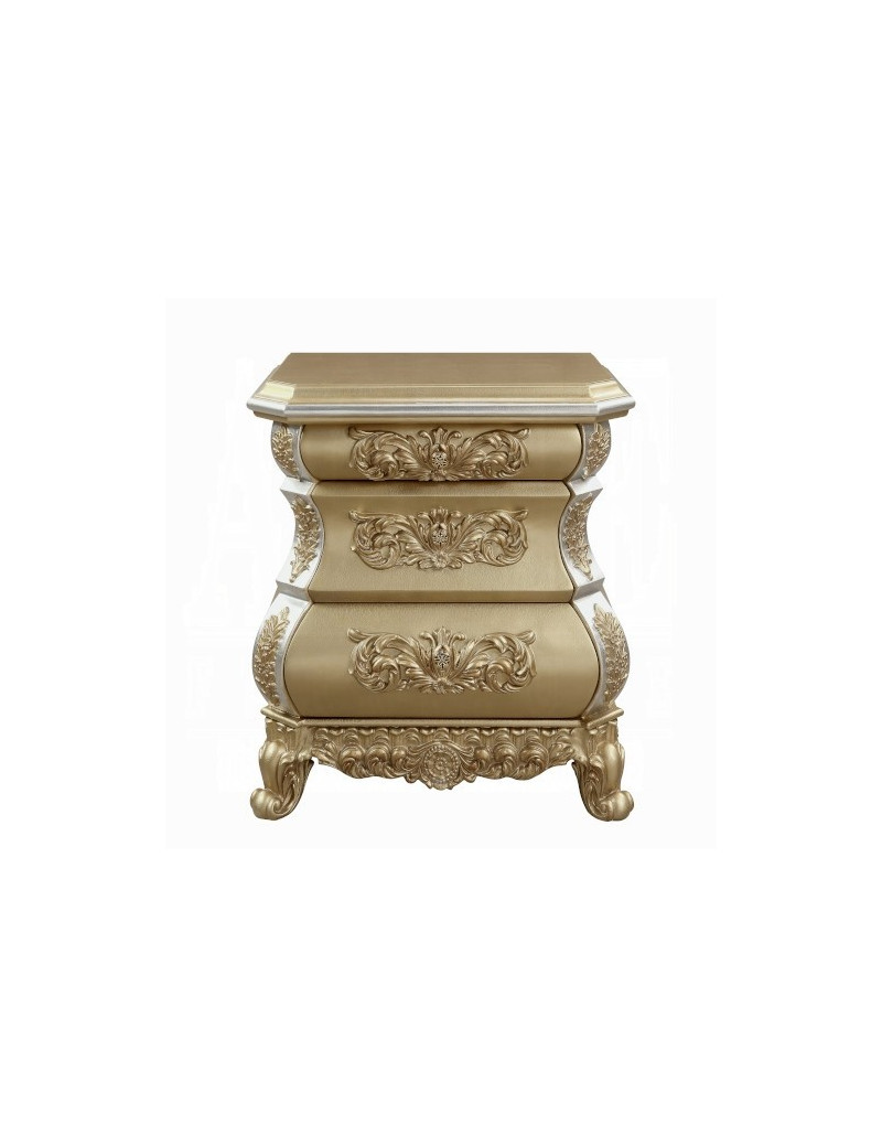 BD00451EK EK Bed Gold Finish Victorian Style Seville Collection By Acme Furniture