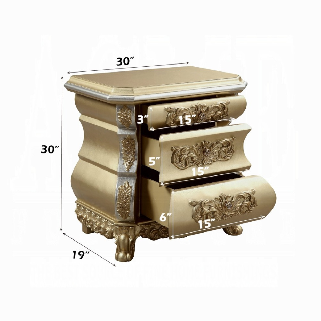 BD00451EK EK Bed Gold Finish Victorian Style Seville Collection By Acme Furniture