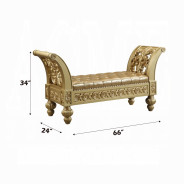 BD00451EK EK Bed Gold Finish Victorian Style Seville Collection By Acme Furniture