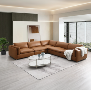 LV03370 Top Grain Brown Leather Brighton Sectional by Acme Furniture
