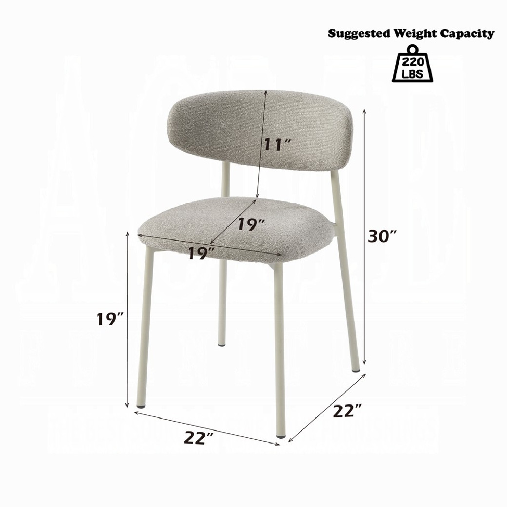 DN03105 7PC Dining Set Modern Style Ceramic Top & Light Gray Finish By Acme Furniture
