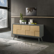 DN02865 7PC Dining Set Modern Style White Chenille & Natural Finish by Acme Furniture