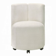 DN02865 7PC Dining Set Modern Style White Chenille & Natural Finish by Acme Furniture