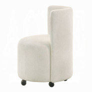 DN02865 7PC Dining Set Modern Style White Chenille & Natural Finish by Acme Furniture