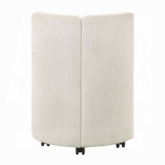 DN02865 7PC Dining Set Modern Style White Chenille & Natural Finish by Acme Furniture