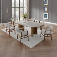 DN03095 7PC Dining set Modern Style Dark Walnut Finish by Acme Furniture