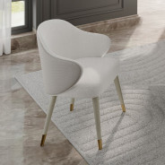 DN03085 7PC Dining set Mid- Century Modern Style Natural Marble Top & Gray Oak Finish Charity Collection By Acme Furniture
