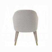 DN03085 7PC Dining set Mid- Century Modern Style Natural Marble Top & Gray Oak Finish Charity Collection By Acme Furniture