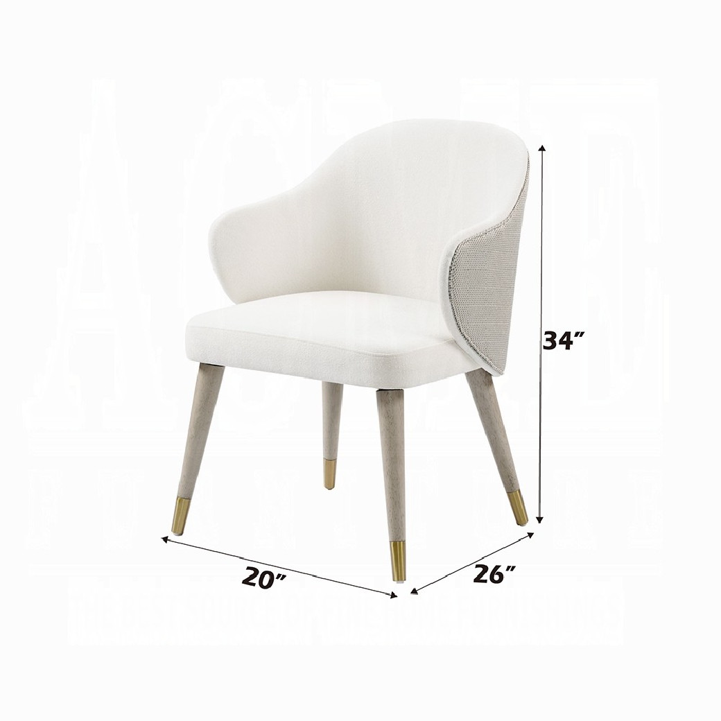 DN03085 7PC Dining set Mid- Century Modern Style Natural Marble Top & Gray Oak Finish Charity Collection By Acme Furniture