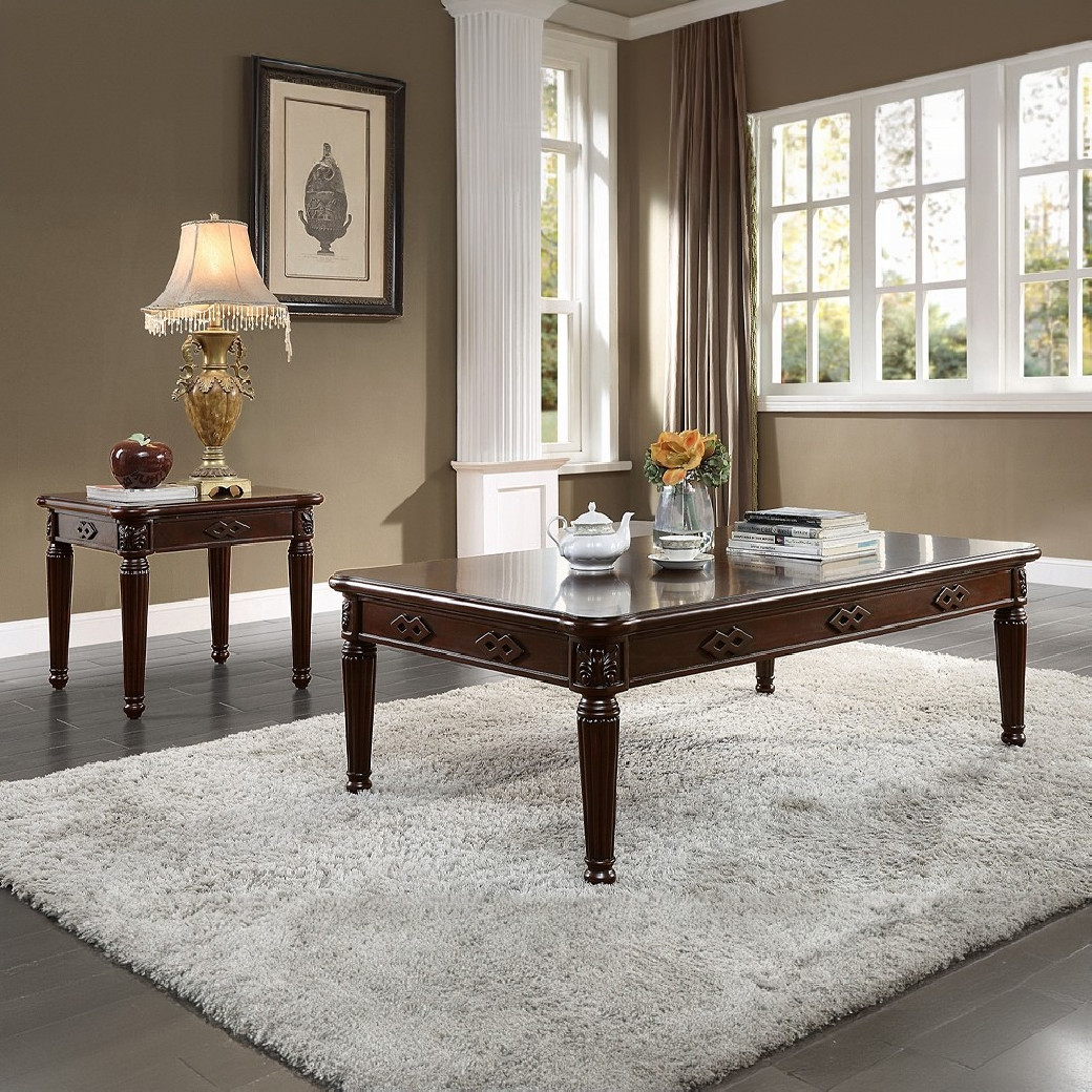 58265 Fabric & Espresso Finish Chateu de Ville Collection By Acme Furniture