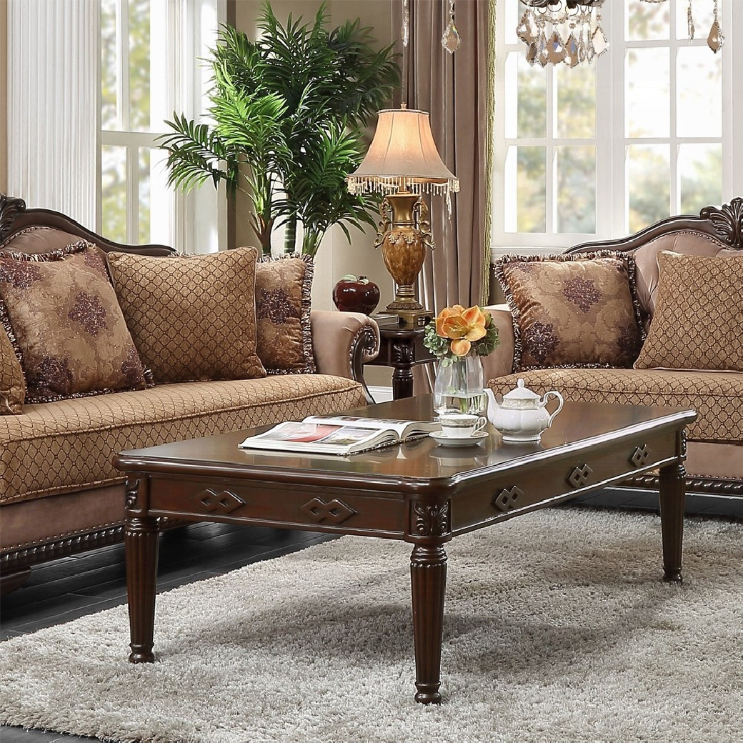 58265 Fabric & Espresso Finish Chateu de Ville Collection By Acme Furniture
