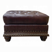 15034 Espresso Top Grain Leather Ottoman Anondale Collection by Acme Furniture