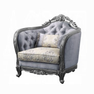 55347  Platinum Finish Accent Chair Ariadne Collection By Acme Furniture