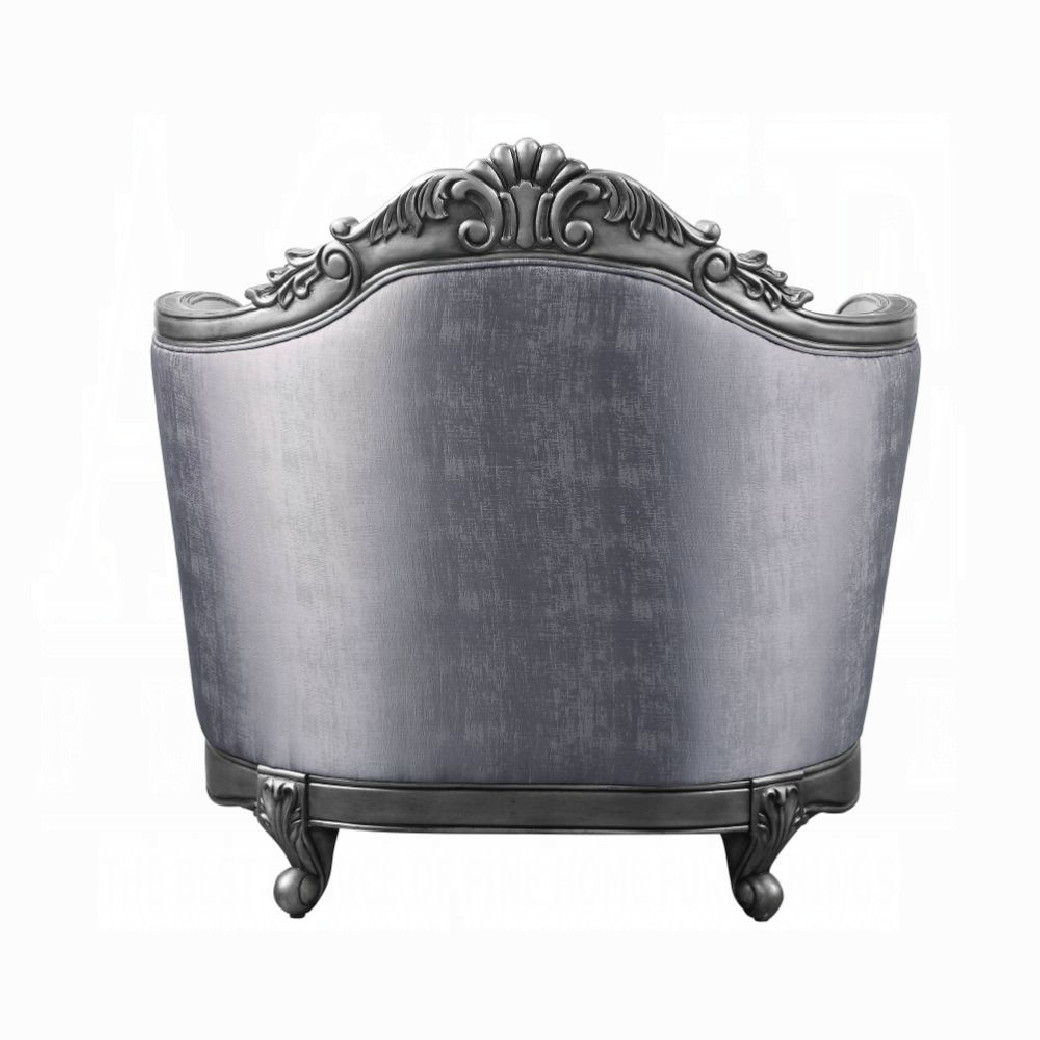 55347  Platinum Finish Accent Chair Ariadne Collection By Acme Furniture