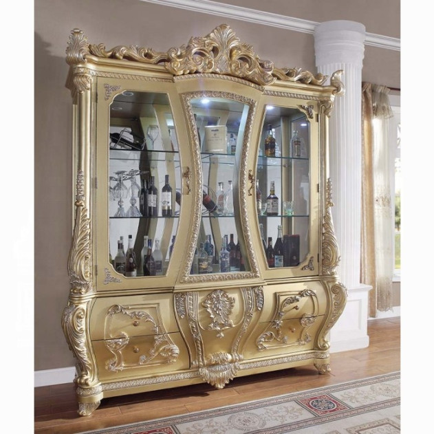 DN01485 Curio Victorian Style Gold Finish Cabriole Collection by Acme Furniture