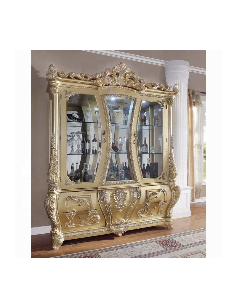 DN01485 Curio Victorian Style Gold Finish Cabriole Collection by Acme Furniture