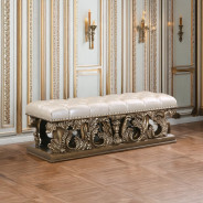 BD00476 Bench Constantine Collection Brown & Gold Finish By Acme Furniture
