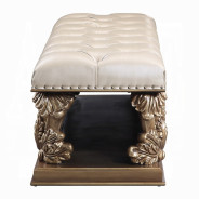 BD00476 Bench Constantine Collection Brown & Gold Finish By Acme Furniture