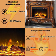 AC01309 Cherry Oak Finish Fireplace Dresden Collection by Acme Furniture