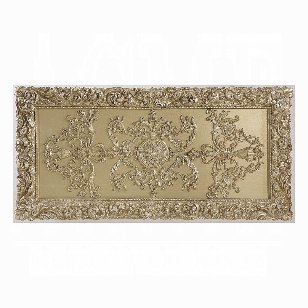 DN00467 7PC Dining Set Champagne Silver Finish Victorian Style Vatican Collection by Acme Furniture