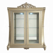 DN00467 7PC Dining Set Champagne Silver Finish Victorian Style Vatican Collection by Acme Furniture