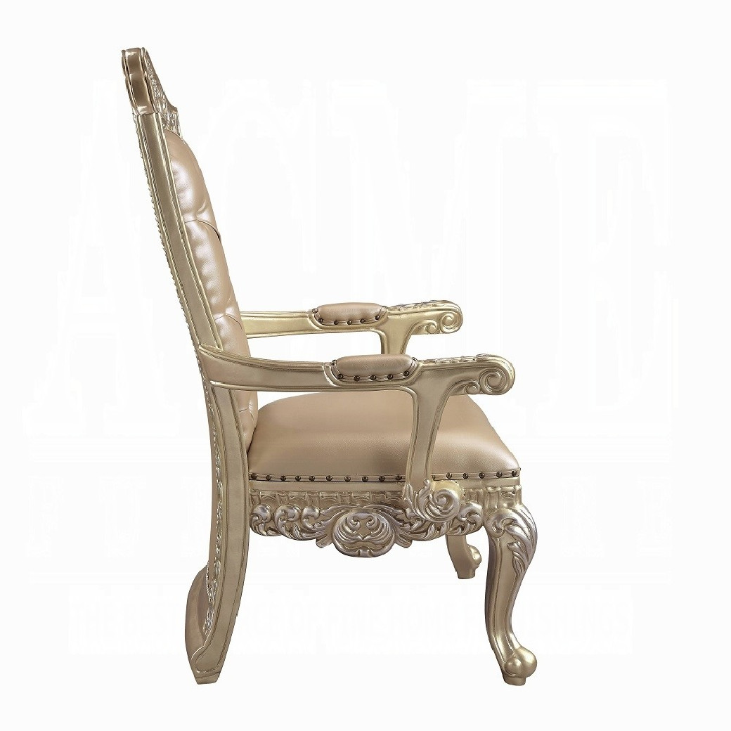 DN00467 7PC Dining Set Champagne Silver Finish Victorian Style Vatican Collection by Acme Furniture