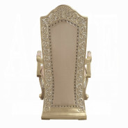 DN00467 7PC Dining Set Champagne Silver Finish Victorian Style Vatican Collection by Acme Furniture