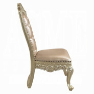 DN00467 7PC Dining Set Champagne Silver Finish Victorian Style Vatican Collection by Acme Furniture