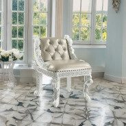 BD00675  Antique White Finish  Vanity Stool Vanaheim Collection By Acme Furniture