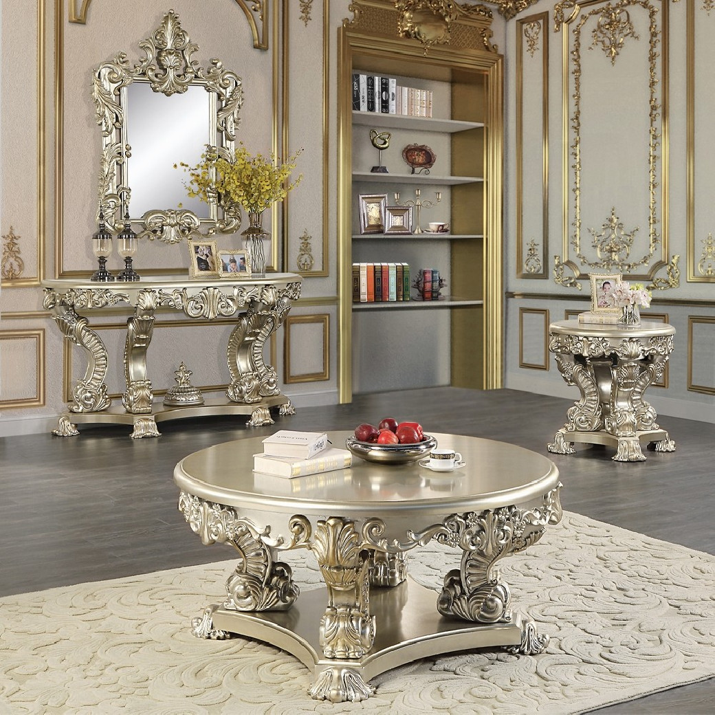 LV01216 Console Table Antique Gold Finish Sorina Collection by Acme Furniture