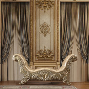 BD00466 Bench Champagne Silver Finish Victorian Style Vatican Collection by Acme Furniture