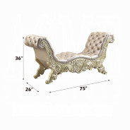 BD00466 Bench Champagne Silver Finish Victorian Style Vatican Collection by Acme Furniture