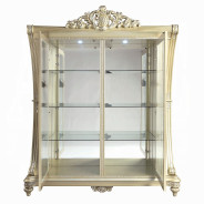 DN00470 Curio Cabinet Champagne Silver Finish Vatican Collection By Acme Furniture